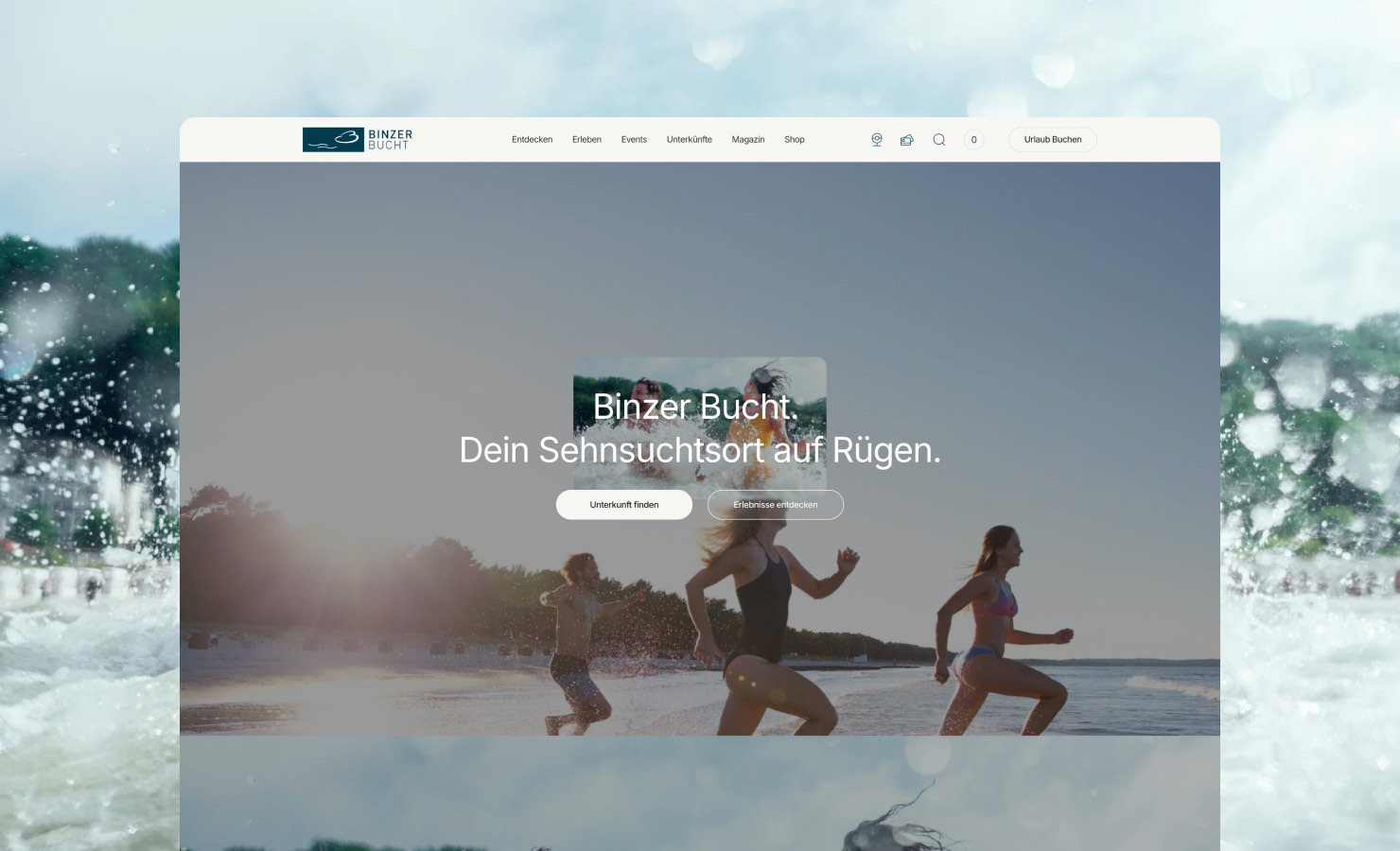 Binzer Bucht Shopify Destinationsplattform – Startseite in English